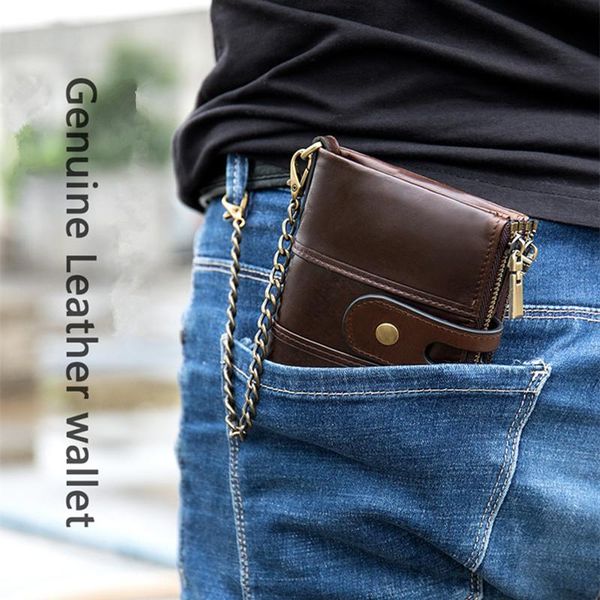 vintage men cowhide bifold wallet chain anti-theft desiner hasp zipper coin purse genuine leather clamp short bags wallets, Red;black
vintage men cowhide bifold wallet chain anti-theft desiner hasp zipper coin purse genuine leather clamp short bags wallets, Red;black
