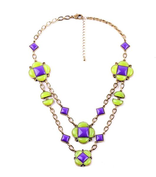 chokers bright color extension chain summer fresh resin opaque gem flower geometric layer purple necklace, Golden;silver
chokers bright color extension chain summer fresh resin opaque gem flower geometric layer purple necklace, Golden;silver