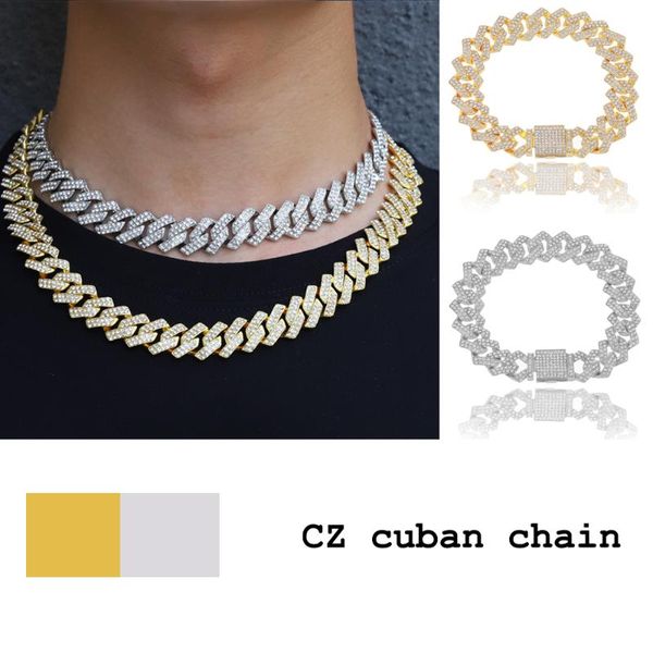 chains hip hop 1set 15mm gold heavy miami prong full iced out paved rhinestones cuban chain cz bling rapper necklaces for men jewelry, Silver
chains hip hop 1set 15mm gold heavy miami prong full iced out paved rhinestones cuban chain cz bling rapper necklaces for men jewelry, Silver