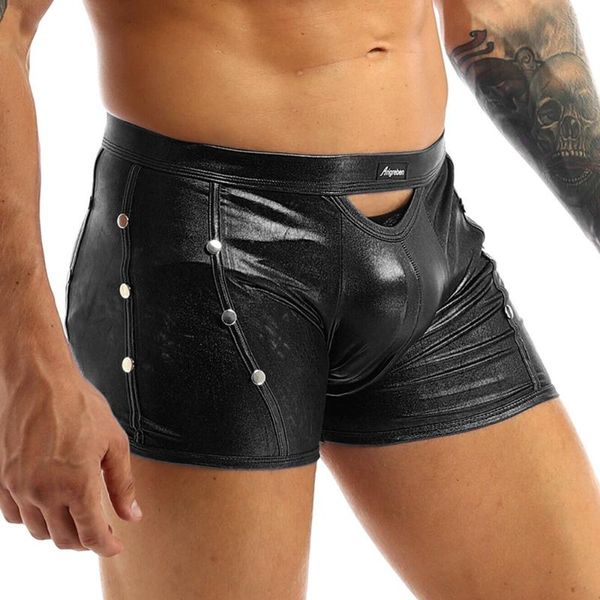 underpants men hollow out underwear u boxer shorts imitation leather lingerie clothing stage clubwear, Black;white
underpants men hollow out underwear u boxer shorts imitation leather lingerie clothing stage clubwear, Black;white
