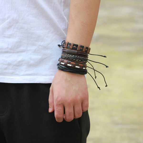 charm bracelets 2021 multiple layers braided leather bracelet adjustable male jewelry punk pulseira fashion retro for women, Golden;silver
charm bracelets 2021 multiple layers braided leather bracelet adjustable male jewelry punk pulseira fashion retro for women, Golden;silver