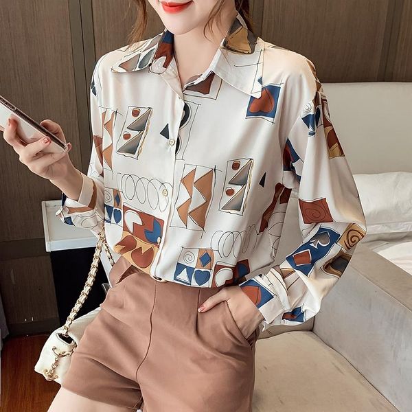 women's knits & tees design sense retro printing loose long-sleeved shirt women 2021 casual thin coat jacket, White
women's knits & tees design sense retro printing loose long-sleeved shirt women 2021 casual thin coat jacket, White