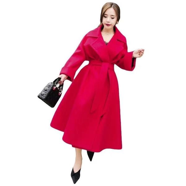 women's wool & blends korea women loose large sizes 3xl long caramel colour coat jacket belt woolen female overcoat split hem, Black
women's wool & blends korea women loose large sizes 3xl long caramel colour coat jacket belt woolen female overcoat split hem, Black