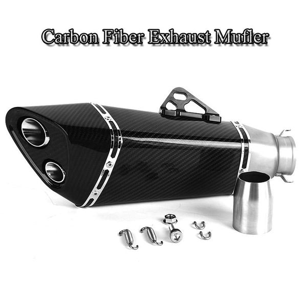 motorcycle exhaust system carbon fiber muffler pipe 38-51mm double outlet tip tail street bike atv escape
motorcycle exhaust system carbon fiber muffler pipe 38-51mm double outlet tip tail street bike atv escape