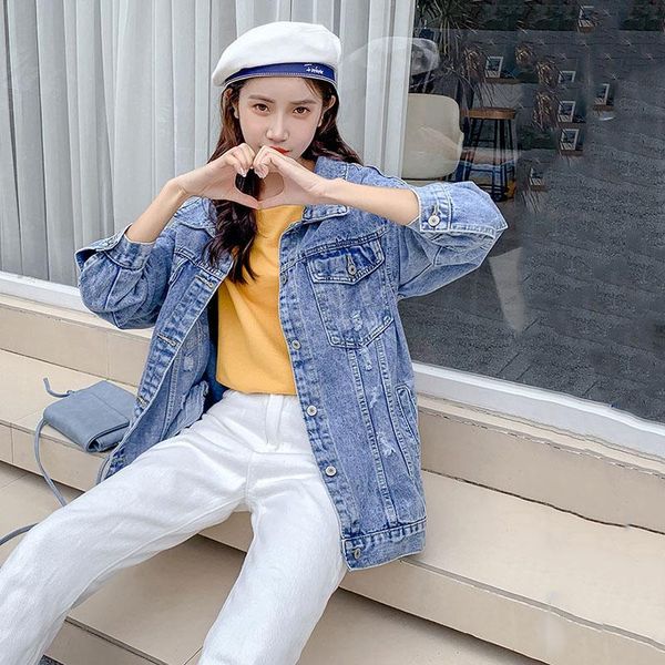 women's jackets women spring fashion jeans oversized printing denim jacket korean long sleeve casual chic coat 2021 female autumn, Black;brown
women's jackets women spring fashion jeans oversized printing denim jacket korean long sleeve casual chic coat 2021 female autumn, Black;brown