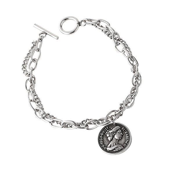link, chain fashion silve color coin bracelets simple adjustable for women jewelry gifts, Black
link, chain fashion silve color coin bracelets simple adjustable for women jewelry gifts, Black