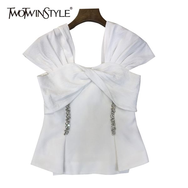 twowinsyle casual patchwork diamond shirt for women square collar short sleeve elegant slim shirts female fashion 210524, White
twowinsyle casual patchwork diamond shirt for women square collar short sleeve elegant slim shirts female fashion 210524, White