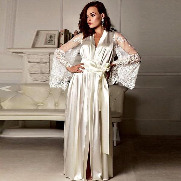 women's sleepwear female satin pyjamamas lace patchwork hollow out sleeve bridal wedding nightwear rayon home wear nighty robe d30, Black;red
women's sleepwear female satin pyjamamas lace patchwork hollow out sleeve bridal wedding nightwear rayon home wear nighty robe d30, Black;red