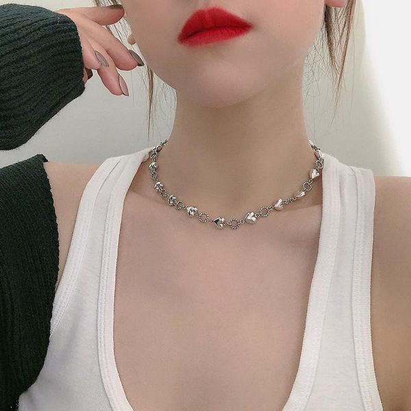 chokers 2021 korean fashion vintage silver color steel titanium heart choker necklace punk style jewelry for women girls gift, Golden;silver
chokers 2021 korean fashion vintage silver color steel titanium heart choker necklace punk style jewelry for women girls gift, Golden;silver