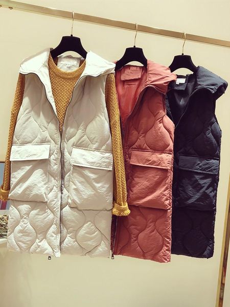 women's vests womens hooded casual vest winter cotton down long warm coat parka pocket s121, Black;white
women's vests womens hooded casual vest winter cotton down long warm coat parka pocket s121, Black;white