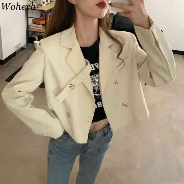 vintage double breasted office ladies cropped blazer long sleeve loose suit coat shirt jacket women blazers female 210417, Black;brown
vintage double breasted office ladies cropped blazer long sleeve loose suit coat shirt jacket women blazers female 210417, Black;brown