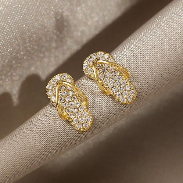 stud s925silver flip flop hypoallergenic earrings luxury female crystal cute bride zircon stone wedding for women, Golden;silver
stud s925silver flip flop hypoallergenic earrings luxury female crystal cute bride zircon stone wedding for women, Golden;silver