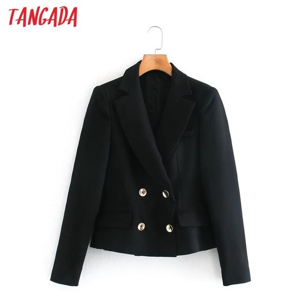 tangada women solid black short blazer coat double breasted notched collar 2021 fashion female casual chic 2xn29 women's suits & blaze, White;black
tangada women solid black short blazer coat double breasted notched collar 2021 fashion female casual chic 2xn29 women's suits & blaze, White;black
