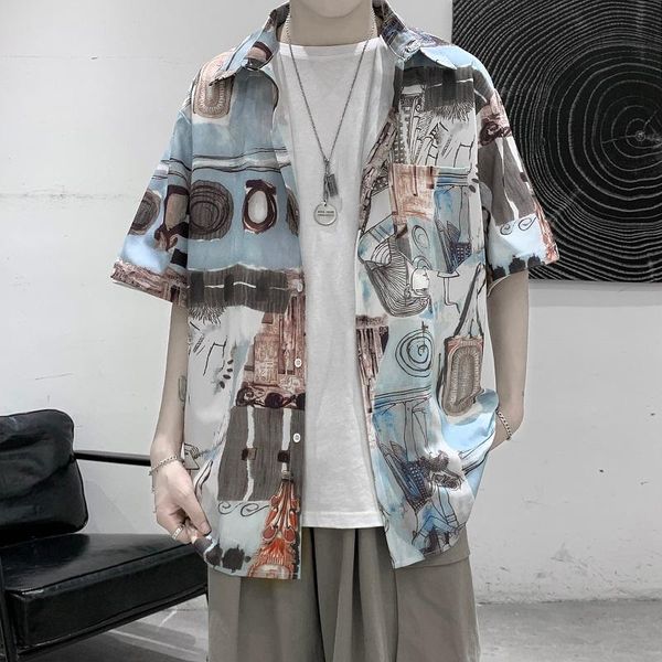 men's casual shirts 2021 japanese style printing short-sleeved summer loose plus large size shirt hawaii beach vacation, White;black
men's casual shirts 2021 japanese style printing short-sleeved summer loose plus large size shirt hawaii beach vacation, White;black