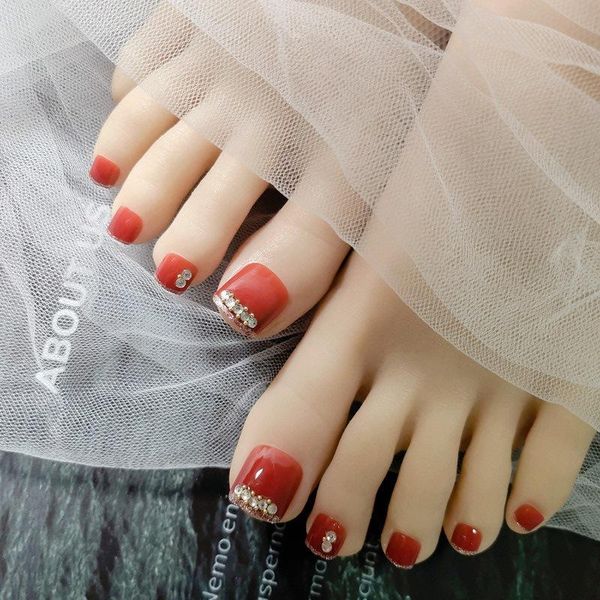 false nails fake red flash diamond decorative toe nail stickers finished 24 pieces with glue accesorios, Red;gold
false nails fake red flash diamond decorative toe nail stickers finished 24 pieces with glue accesorios, Red;gold