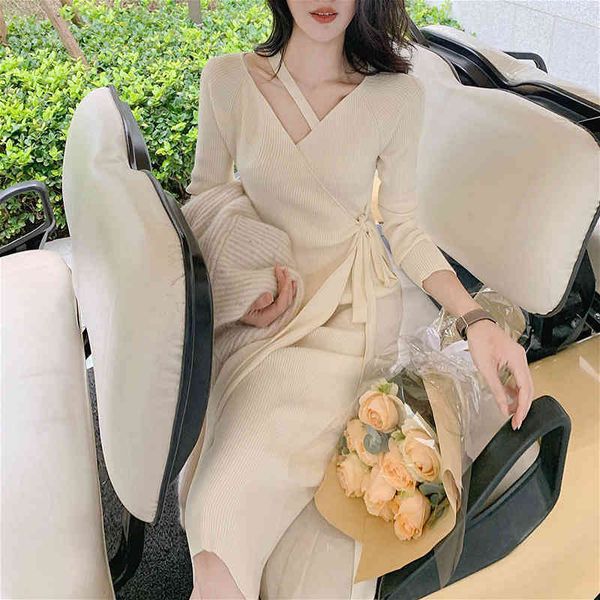 dresses winter sweater women designer v-neck midi office long sleeve lace-up french party knitted dress korean autumn, Black;gray
dresses winter sweater women designer v-neck midi office long sleeve lace-up french party knitted dress korean autumn, Black;gray