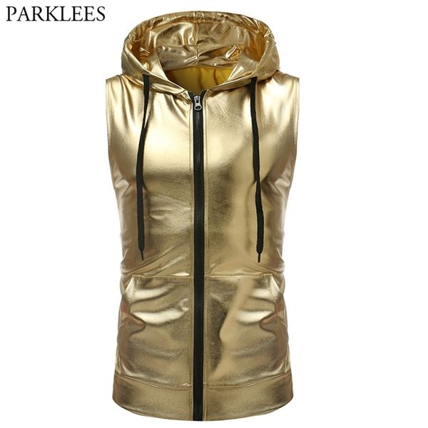 shiny gold coated metallic tank men brand new hip hop sleeveless hoodie tank men nightclub party dance zipper tee 210408, White;black
shiny gold coated metallic tank men brand new hip hop sleeveless hoodie tank men nightclub party dance zipper tee 210408, White;black