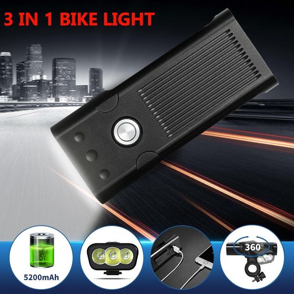 lumens 3in 1bicycle headlight 5200mah as power bank usb chargeable bike light front ipx5 waterproof mtb lights
lumens 3in 1bicycle headlight 5200mah as power bank usb chargeable bike light front ipx5 waterproof mtb lights