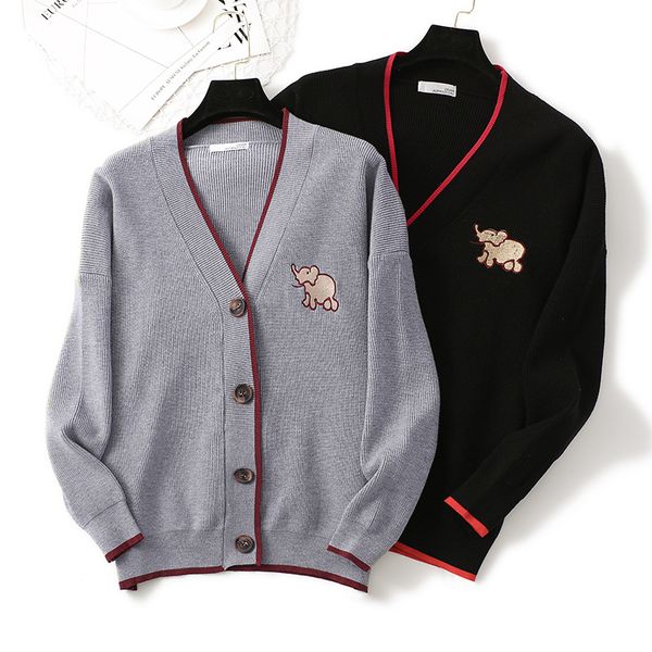 sweater new v-collar academic style very fairy knitted cardigan women loose short oversized sweater coat, White;black
sweater new v-collar academic style very fairy knitted cardigan women loose short oversized sweater coat, White;black
