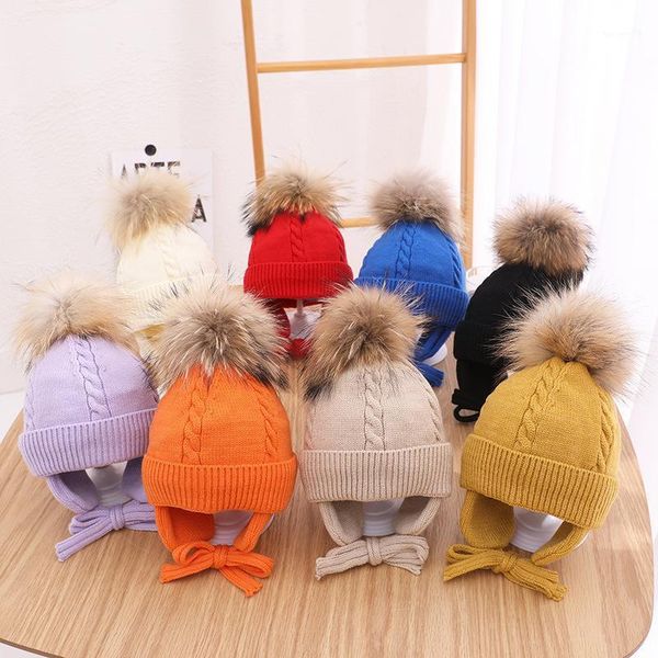 berets big pompom winter bomber hats for boys girls baby children's cap with earmuff solid knitted plush hat thick 1-4 years, Blue;gray
berets big pompom winter bomber hats for boys girls baby children's cap with earmuff solid knitted plush hat thick 1-4 years, Blue;gray