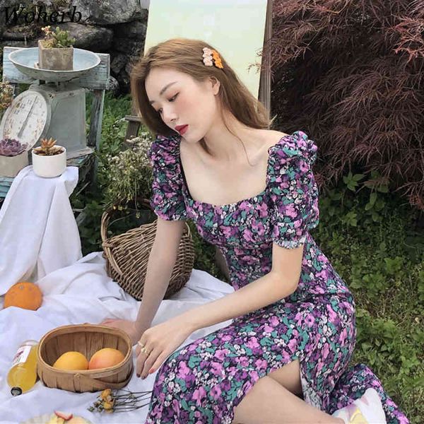 elengant floral chic printing dress women square collar purple dresses all match short sleeves korean split vestidos 210417, Black;gray
elengant floral chic printing dress women square collar purple dresses all match short sleeves korean split vestidos 210417, Black;gray