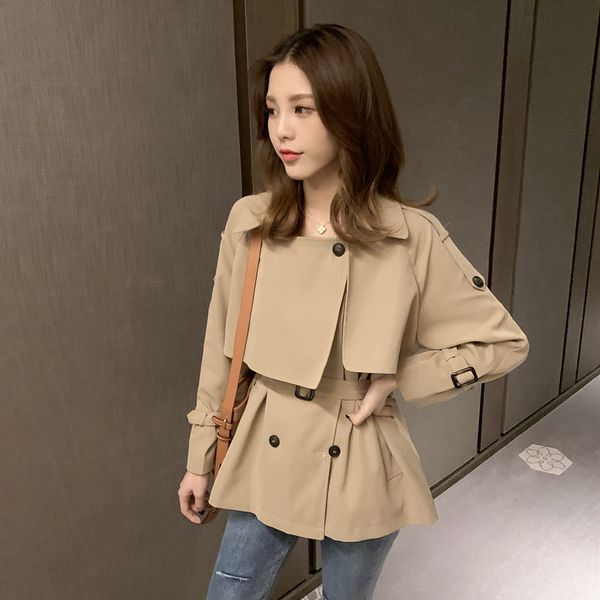 spring loose short trench coat a line female for windbreaker women moda mujer overcoat cloak sashes vintage manteau femme hiver, Tan;black
spring loose short trench coat a line female for windbreaker women moda mujer overcoat cloak sashes vintage manteau femme hiver, Tan;black
