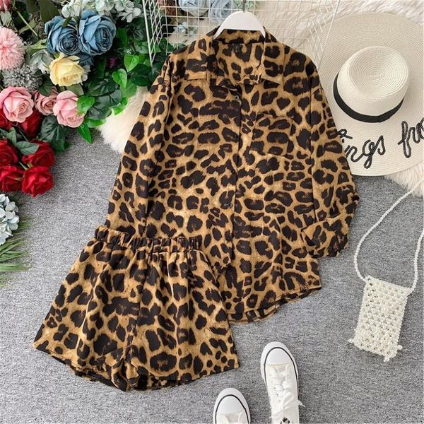 two piece dress taotrees autumn loose long sleeve leopard set sunscreen shirt wide leg shorts two-piece women, White
two piece dress taotrees autumn loose long sleeve leopard set sunscreen shirt wide leg shorts two-piece women, White