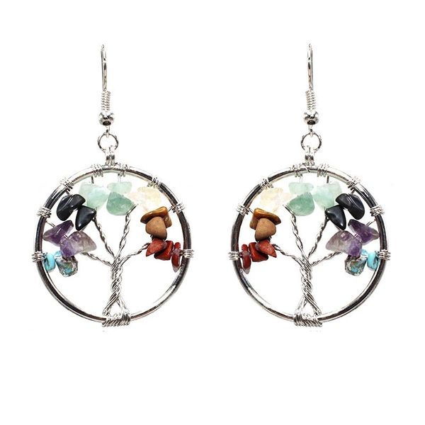 tree of life earrings natural hypoallergenic drop dangle colorful wrapped stone handcrafted gemstones jewelry for women, Silver
tree of life earrings natural hypoallergenic drop dangle colorful wrapped stone handcrafted gemstones jewelry for women, Silver
