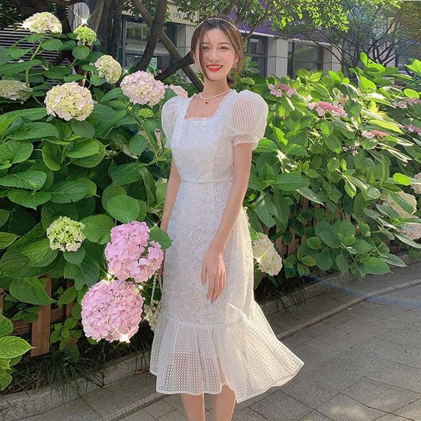 casual dresses women 2021 solid bubble short sleeve high waist neck summer lace out embroidery within vestido de mujer femme robe, Black;gray
casual dresses women 2021 solid bubble short sleeve high waist neck summer lace out embroidery within vestido de mujer femme robe, Black;gray