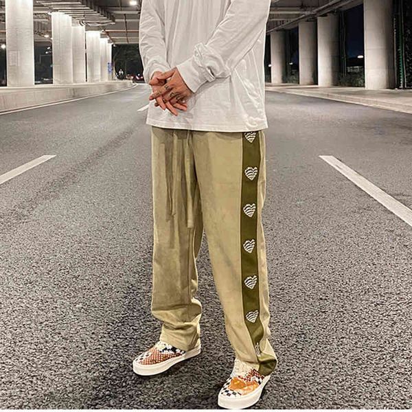 men's pants hip hop suede love embroidered letters casual mens straight color block drawstring loose trousers high street track d2, Black
men's pants hip hop suede love embroidered letters casual mens straight color block drawstring loose trousers high street track d2, Black