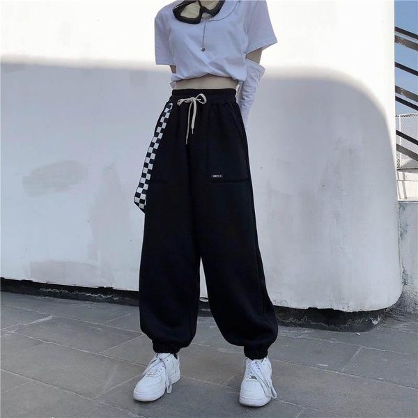women's pants & capris casual drawstring sweatpants spring autumn solid high waist wide leg women clothing korean harajuku long pocket, Black;white
women's pants & capris casual drawstring sweatpants spring autumn solid high waist wide leg women clothing korean harajuku long pocket, Black;white