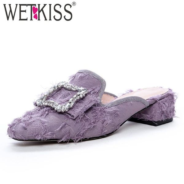 slippers wetkiss tassel women square toe footwear crystal slides shoes female thick med heels mules woman summer 2021, Black
slippers wetkiss tassel women square toe footwear crystal slides shoes female thick med heels mules woman summer 2021, Black