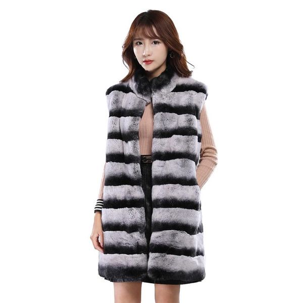 women's vests brand women 2021 real rex fur vest imported stripes natural collar sleeveless gilet, Black;white
women's vests brand women 2021 real rex fur vest imported stripes natural collar sleeveless gilet, Black;white