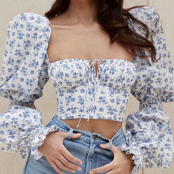 women floral white sweet square neck long puff sleeve ruched drawstring crop autumn woman party blouse 2021 women's blouses & shirt
women floral white sweet square neck long puff sleeve ruched drawstring crop autumn woman party blouse 2021 women's blouses & shirt