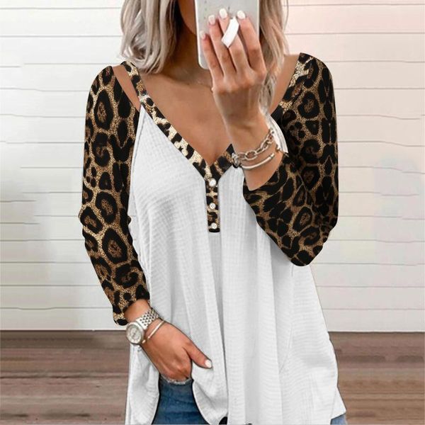 women's t-shirt women leopard print cotton t-shirts long patchworked sleeve casual 2021 summer autumn #t1g, White
women's t-shirt women leopard print cotton t-shirts long patchworked sleeve casual 2021 summer autumn #t1g, White