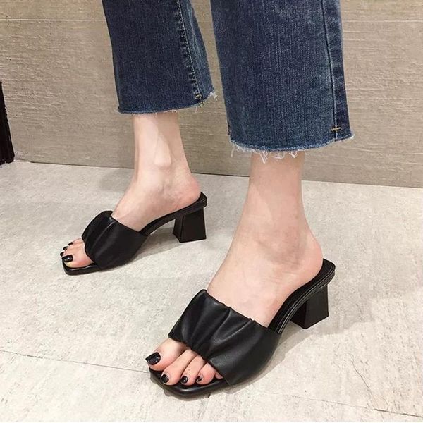 solid pu leather shallow fish mouth platform high heels slippers fashion summer zapatos de mujer 2021 sandals designer slides, Black
solid pu leather shallow fish mouth platform high heels slippers fashion summer zapatos de mujer 2021 sandals designer slides, Black