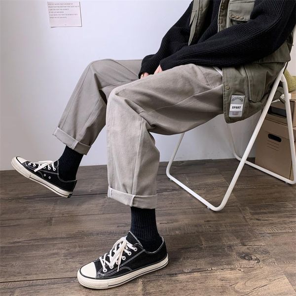 men's pants thickened nine minute tide male autumn winter leisure loose cargo go with everything, Black
men's pants thickened nine minute tide male autumn winter leisure loose cargo go with everything, Black