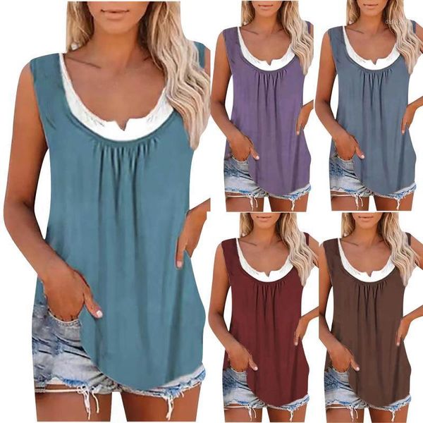 women's t-shirt summer sleeveless fashion t shirt casual loose color matching fake two-piece vest splicing classic tee, White
women's t-shirt summer sleeveless fashion t shirt casual loose color matching fake two-piece vest splicing classic tee, White