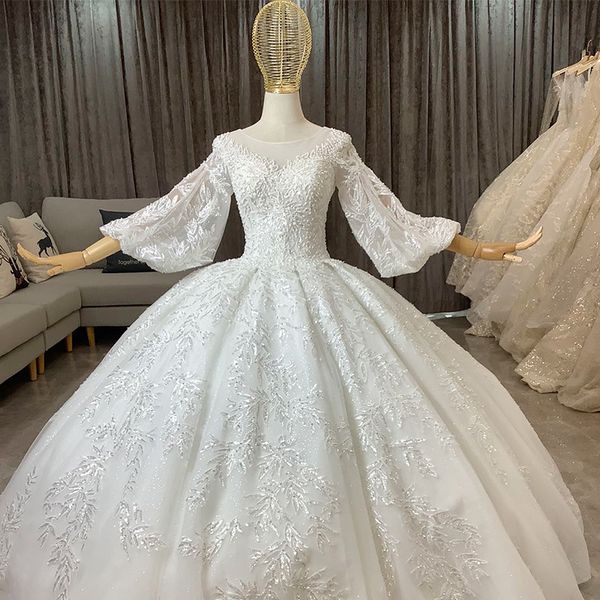 vintage real picture wedding dresses with long-sleeve appliqued race vintage ball gown wedding dress custom made vestidos de novia, White
vintage real picture wedding dresses with long-sleeve appliqued race vintage ball gown wedding dress custom made vestidos de novia, White