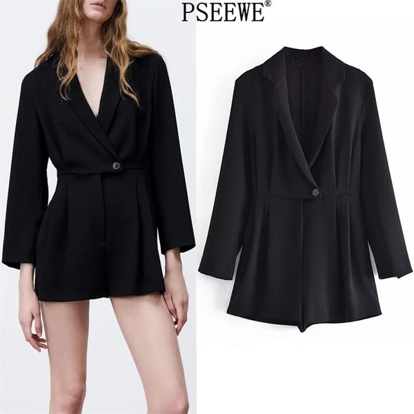black pleated short jumpsuit women office long sleeve elegant woman jumpsuits fashion button summer playsuit 210519, Black;white
black pleated short jumpsuit women office long sleeve elegant woman jumpsuits fashion button summer playsuit 210519, Black;white