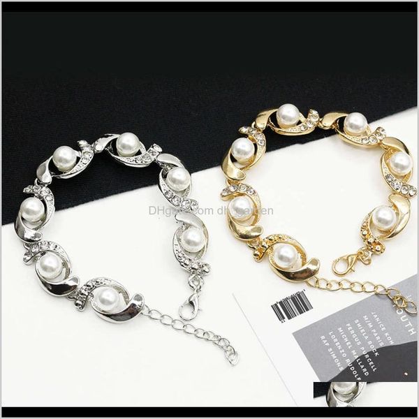 other bracelets drop delivery 2021 personal creativity ring inlaid with diamond pearl alloy hand ornament womens jewelry bracelet bzmc2, Golden;silver
other bracelets drop delivery 2021 personal creativity ring inlaid with diamond pearl alloy hand ornament womens jewelry bracelet bzmc2, Golden;silver