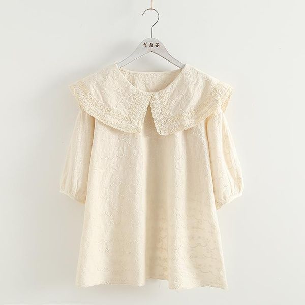 women's blouses & shirts 2021 summer solid embroidery pullover short sleeve loose casual wear duobao43, White
women's blouses & shirts 2021 summer solid embroidery pullover short sleeve loose casual wear duobao43, White