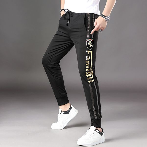 pants fashionable the men's casual summer thin european brand bodyguard loose legged stretch sports, Black
pants fashionable the men's casual summer thin european brand bodyguard loose legged stretch sports, Black