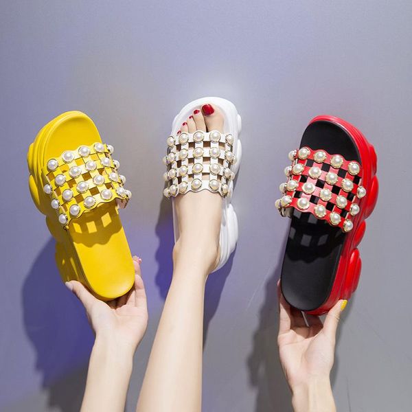 slippers fashion high-heeled women's sandals 2021 summer pearl hollow thick bottom trend increased women, Black
slippers fashion high-heeled women's sandals 2021 summer pearl hollow thick bottom trend increased women, Black