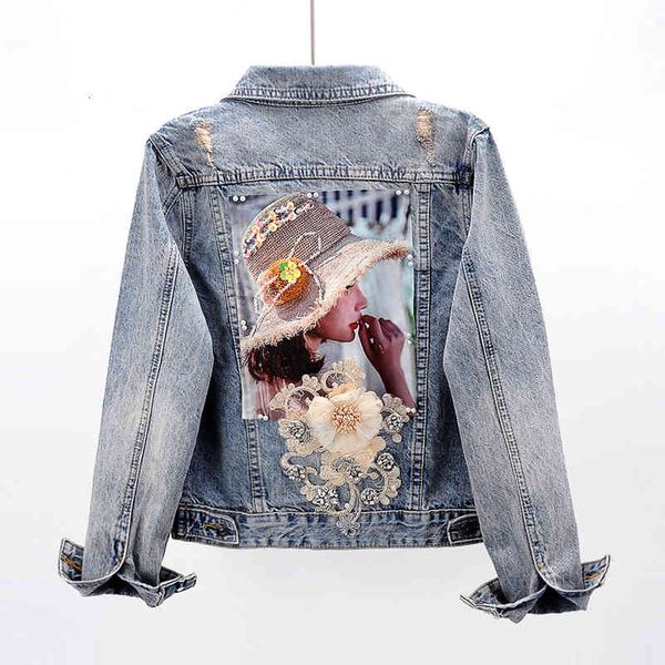 jackets women spring autum diamonds beading 3d flowers denim jackets washed jeans coat turn-down collar outwear slim jacket jc261, Black;brown
jackets women spring autum diamonds beading 3d flowers denim jackets washed jeans coat turn-down collar outwear slim jacket jc261, Black;brown