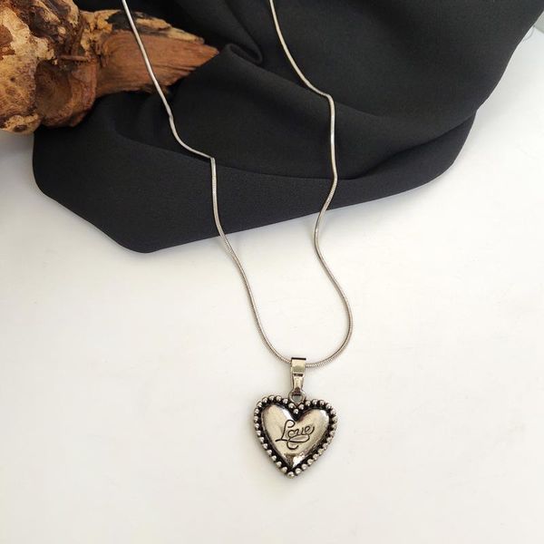 pendant necklaces cold style necklace retro do old minority design sense choker letter love personality collarbone chain women jewelry, Silver
pendant necklaces cold style necklace retro do old minority design sense choker letter love personality collarbone chain women jewelry, Silver