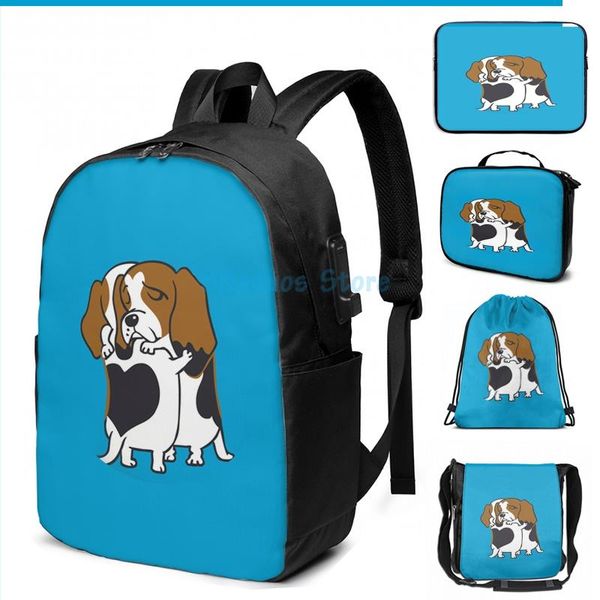 funny graphic print basset hound hugs usb charge backpack men school bags women bag travel laptop
funny graphic print basset hound hugs usb charge backpack men school bags women bag travel laptop