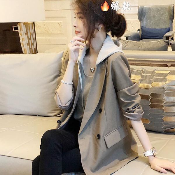 women's jackets western style hooded casual suit coat early spring and autumn 2021 design sense small top, Black;brown
women's jackets western style hooded casual suit coat early spring and autumn 2021 design sense small top, Black;brown