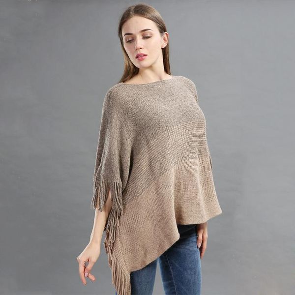 women's sweaters women gradient color pullovers poncho batwing sleeve capes cloak femme sweater female irregular knitted tassels coat, White;black
women's sweaters women gradient color pullovers poncho batwing sleeve capes cloak femme sweater female irregular knitted tassels coat, White;black