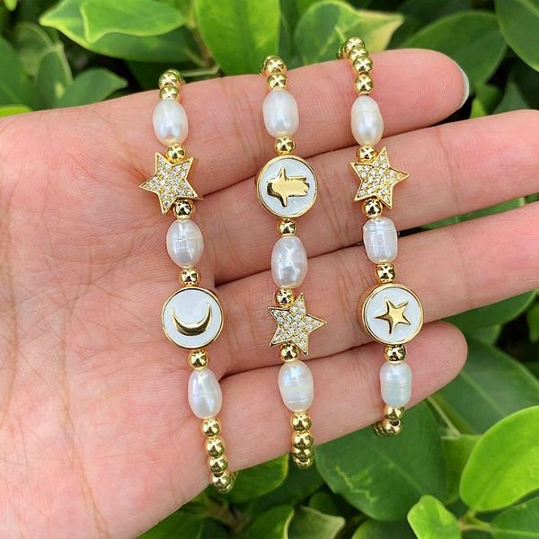 charm bracelets 18k gold plated star shape zircon stone elegant natural freshwater pearl bracelet, Golden;silver
charm bracelets 18k gold plated star shape zircon stone elegant natural freshwater pearl bracelet, Golden;silver